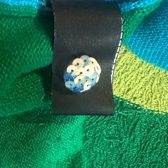 MICHAEL SIMON Vintage Seurat Sunday Afternoon sequined button front cardigan 3X - Picture 13 of 15